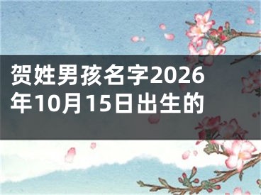 贺姓男孩名字2026年10月15日出生的