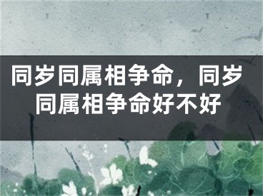 同岁同属相争命，同岁同属相争命好不好