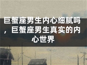 巨蟹座男生内心细腻吗,巨蟹座男生真实的内心世界