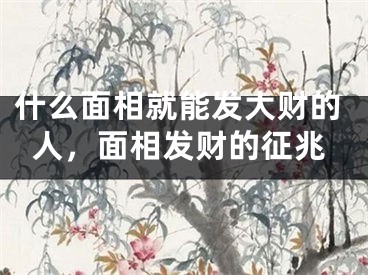 什么面相就能发大财的人,面相发财的征兆