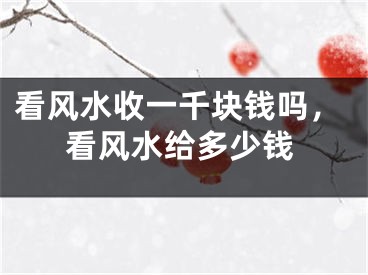 看风水收一千块钱吗,看风水给多少钱