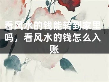 看风水的钱能转到家里吗,看风水的钱怎么入账