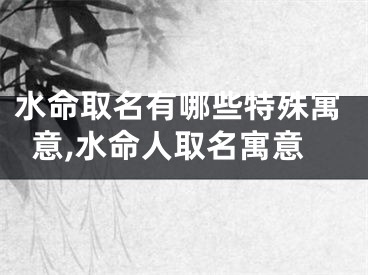 水命取名有哪些特殊寓意,水命人取名寓意