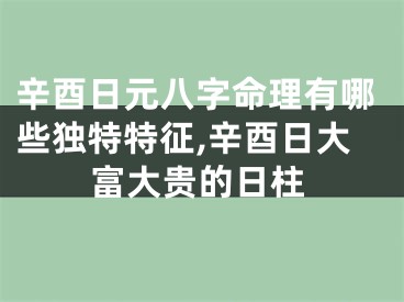 辛酉日元八字命理有哪些独特特征,辛酉日大富大贵的日柱