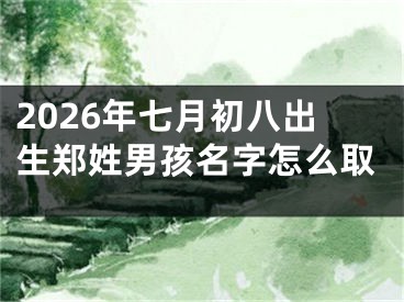 2026年七月初八出生郑姓男孩名字怎么取