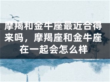 摩羯和金牛座最近合得来吗,摩羯座和金牛座在一起会怎么样