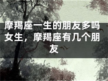 摩羯座一生的朋友多吗女生,摩羯座有几个朋友