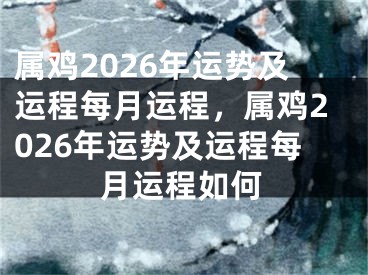 属鸡2026年运势及运程每月运程,属鸡2026年运势及运程每月运程如何