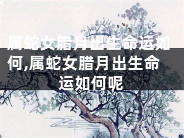 属蛇女腊月出生命运如何,属蛇女腊月出生命运如何呢