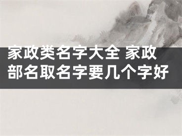 家政类名字大全 家政部名取名字要几个字好