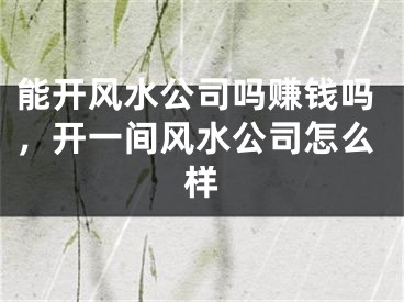 能开风水公司吗赚钱吗,开一间风水公司怎么样