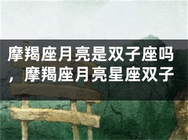 摩羯座月亮是双子座吗，摩羯座月亮星座双子