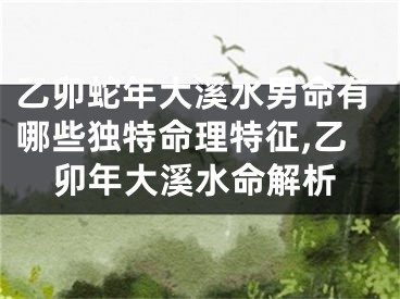 乙卯蛇年大溪水男命有哪些独特命理特征,乙卯年大溪水命解析