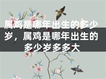 属鸡是哪年出生的多少岁，属鸡是哪年出生的多少岁多多大