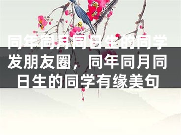 同年同月同日生的同学发朋友圈，同年同月同日生的同学有缘美句