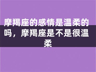 摩羯座的感情是温柔的吗,摩羯座是不是很温柔