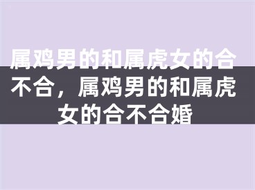 属鸡男的和属虎女的合不合,属鸡男的和属虎女的合不合婚
