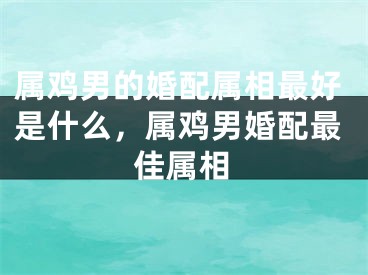 属鸡男的婚配属相最好是什么,属鸡男婚配最佳属相