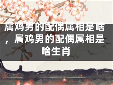 属鸡男的配偶属相是啥,属鸡男的配偶属相是啥生肖