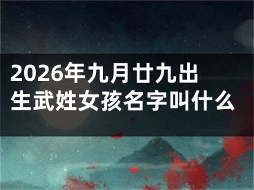 2026年九月廿九出生武姓女孩名字叫什么