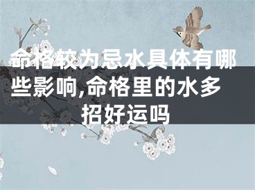 命格较为忌水具体有哪些影响,命格里的水多招好运吗