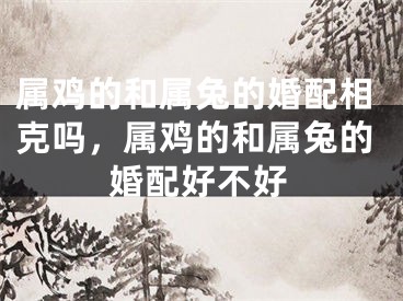 属鸡的和属兔的婚配相克吗,属鸡的和属兔的婚配好不好