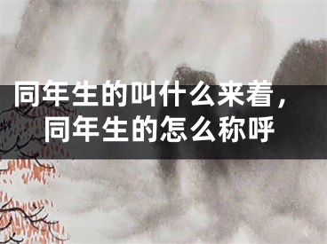 同年生的叫什么来着,同年生的怎么称呼
