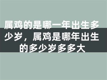 属鸡的是哪一年出生多少岁，属鸡是哪年出生的多少岁多多大