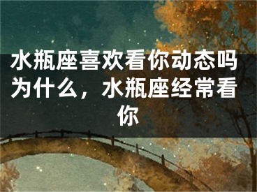 水瓶座喜欢看你动态吗为什么,水瓶座经常看你