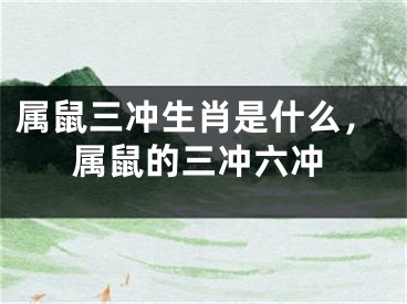 属鼠三冲生肖是什么,属鼠的三冲六冲