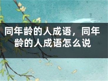 同年龄的人成语,同年龄的人成语怎么说