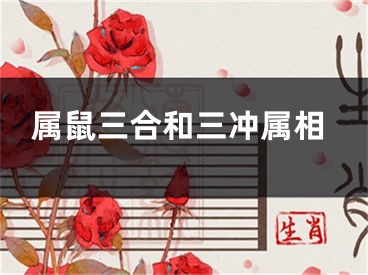 属鼠三合和三冲属相