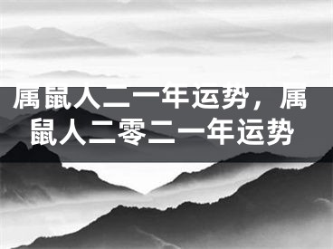属鼠人二一年运势，属鼠人二零二一年运势