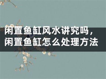 闲置鱼缸风水讲究吗,闲置鱼缸怎么处理方法