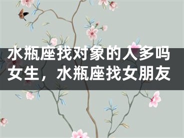水瓶座找对象的人多吗女生,水瓶座找女朋友