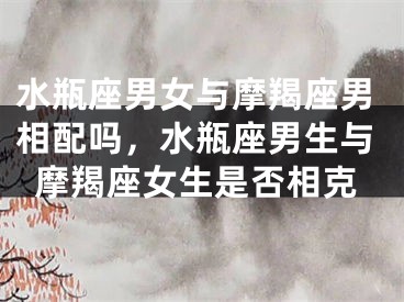 水瓶座男女与摩羯座男相配吗,水瓶座男生与摩羯座女生是否相克