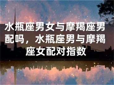 水瓶座男女与摩羯座男配吗,水瓶座男与摩羯座女配对指数