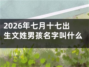 2026年七月十七出生文姓男孩名字叫什么
