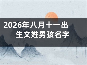 2026年八月十一出生文姓男孩名字