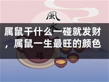 属鼠干什么一碰就发财,属鼠一生最旺的颜色