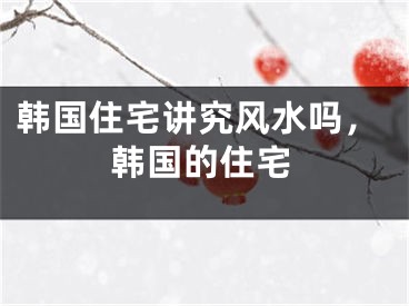 韩国住宅讲究风水吗,韩国的住宅