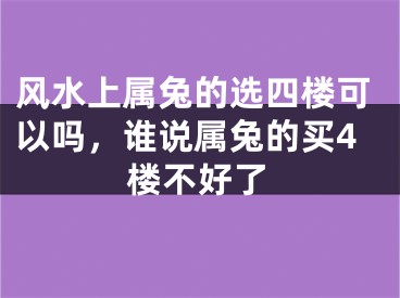 风水上属兔的选四楼可以吗,谁说属兔的买4楼不好了