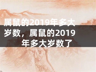 属鼠的2019年多大岁数,属鼠的2019年多大岁数了