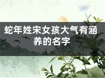 蛇年姓宋女孩大气有涵养的名字
