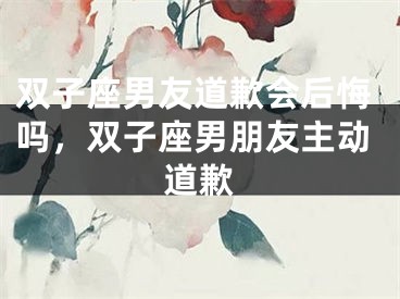 双子座男友道歉会后悔吗，双子座男朋友主动道歉