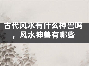 古代风水有什么神兽吗，风水神兽有哪些