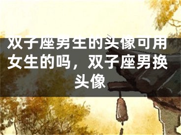 双子座男生的头像可用女生的吗，双子座男换头像