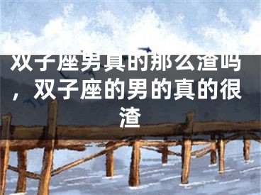 双子座男真的那么渣吗，双子座的男的真的很渣