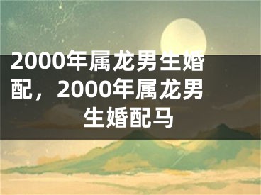 2000年属龙男生婚配,2000年属龙男生婚配马