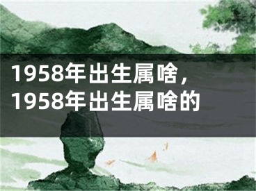 1958年出生属啥,1958年出生属啥的